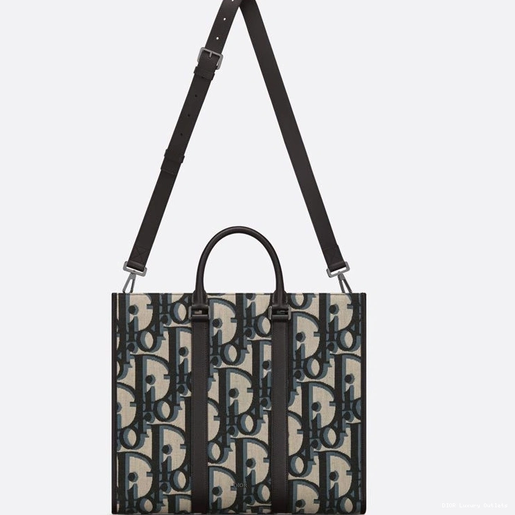 Cheap Oblique Tote Canvas Maxi Blue East-West Dior Motif 0812 Luxury